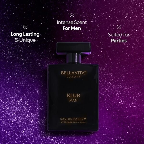 KLUB Men's Eau De Parfum (3.38 fl. oz.) | Intense, Masculine Party Perfume for Men | Family: Citrus, Spicy, Woody, Amber | Notes: Lemon, Jasmine, Rose, Musk, Amber, Vanilla, and Patchouli. - Image 5