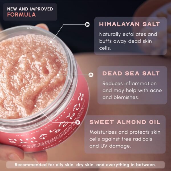 Brooklyn Botany Himalayan Salt Body Scrub - Moisturizing and Exfoliating Body, Face, Hand, Foot Scrub - Fights Stretch Marks, Fine Lines, Wrinkles - Great Gifts for Women & Men - 10 oz - Image 8
