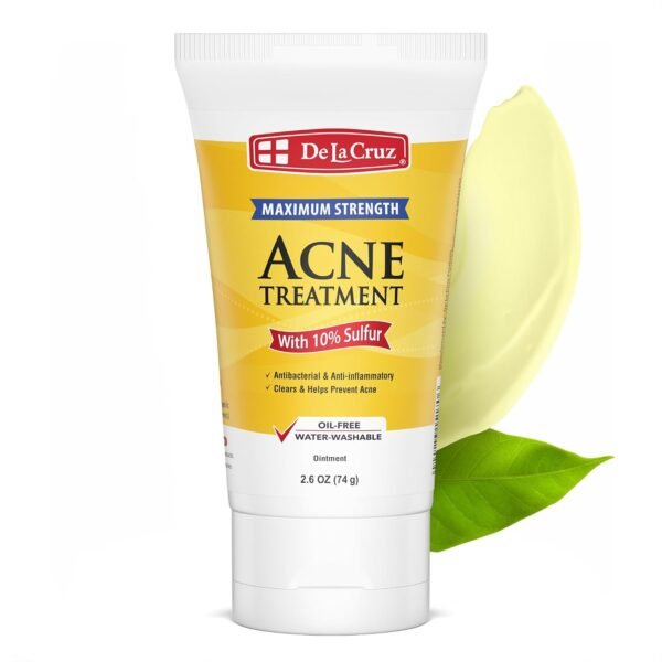 De La Cruz Sulfur Ointment - Cystic Acne Treatment for Face and Body - Daily 10 Min Spot Treatment Mask - Safe and Effective Game Changing Hormonal Acne Treatment that Clears Up Pimples - 2.6 OZ Tube - Image 2