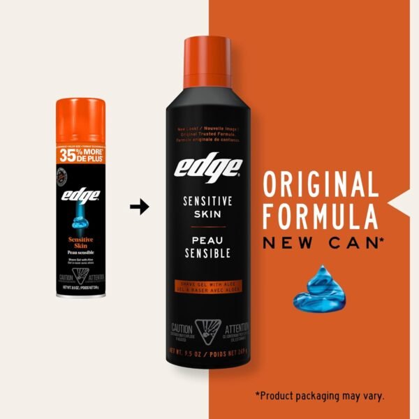 Edge Shaving Gel for Men, 9.5oz, 2 Pack Mens Shave Gel with Aloe, Mens Shaving Cream Sensitive Skin Shave Gel - Moisturizes, Protects, and Soothes - Image 3