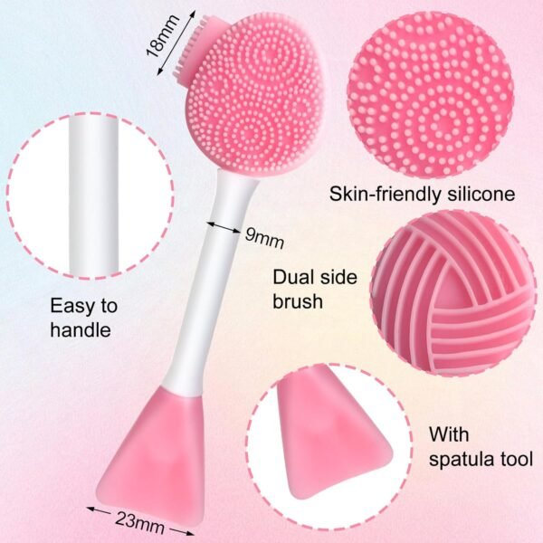 Silicone Face Scrubber Face Mask Brush Exfoliating Lip Brush Cleansing Brush Facial Cleansing/Wash Brush Exfoliator Blackhead Skin Care Tool Makeup Removes Dead & Dry Skin for Women Grils - Image 7