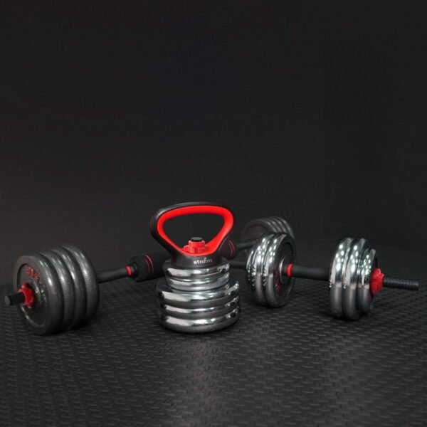 STOZM Weightlifting Accessories Set – Adjustable Fitness Set with 2X Kettlebell Handles & Base, 2X Dumbbell Handles, 4X Screw Nuts, 1x Dumbbell Connector for Weightlifting - Image 5