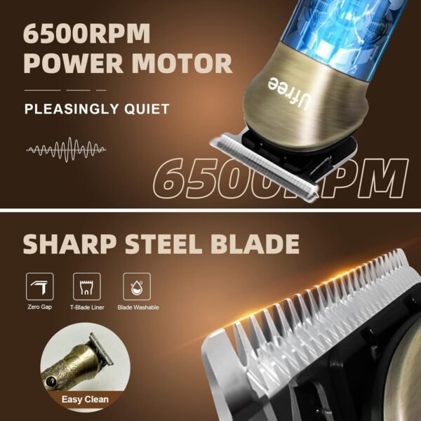 Ufree Beard Trimmer for Men, Electric Razor, Cordless Hair Clippers Shavers for Men, Shaving Kit for Mustache, Body, Nose, Ear and Face, 7 in 1 Beard Grooming Kit, Gifts for Men - Image 5