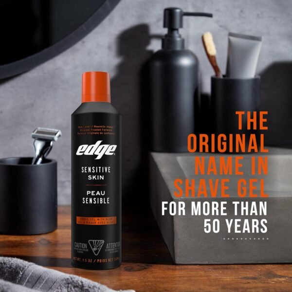 Edge Shaving Gel for Men, 9.5oz, 2 Pack Mens Shave Gel with Aloe, Mens Shaving Cream Sensitive Skin Shave Gel - Moisturizes, Protects, and Soothes - Image 6