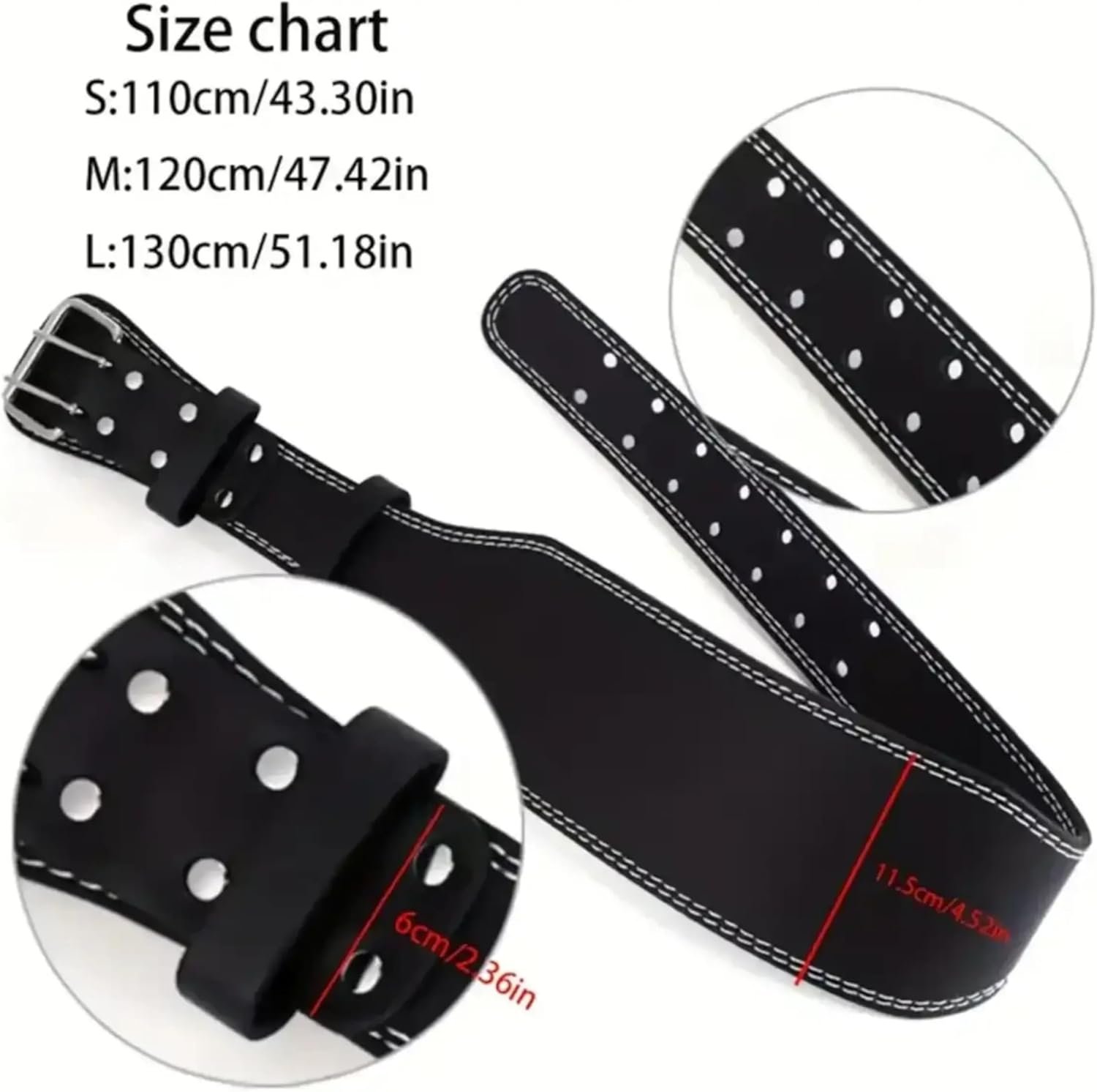 Weightlifting Belt, Leather Weight Lifting Belt for men and women - Functional Support Weight Belt - Gym Belt for Weightlifting, Powerlifting & Deadlifts | Adjustable - Image 6