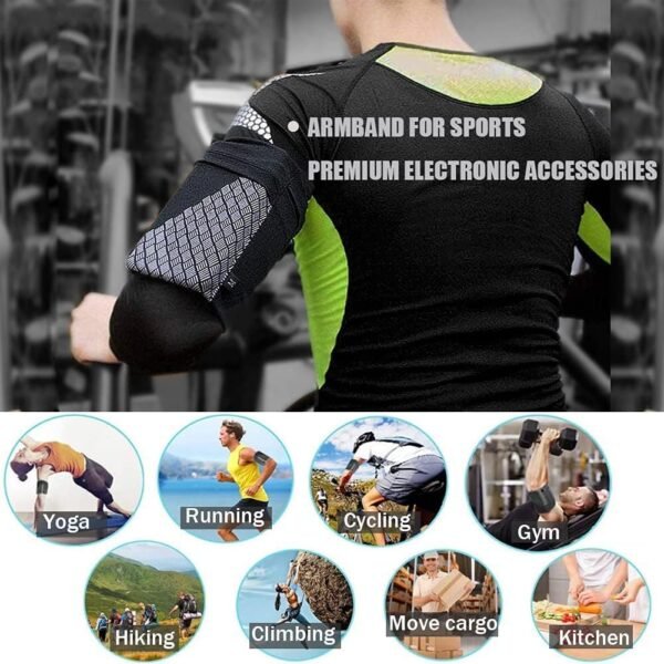 Cell Phone Armband for Running, Sports Armband for All Phones Fitness and Gym Workouts Universal (iPhone X/8/7/6/Plus,Samsung Galaxy S9/S8/S7/S6/Edge/Plus & LG,Huawei,Google,Sony & More) Black L - Image 7