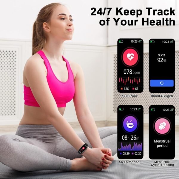 Smart Watch, 1.47" HD Smartwatch for Men Women with 24 Sport Modes, IP68 Waterproof Fitness Tracker with 24/7 Heart Rate/Sleep/SpO2 Monitor, Step Tracker, Pedometer, Activity Tracker for Android iOS - Image 6