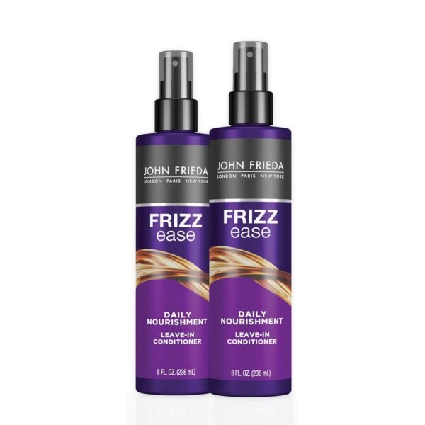 John Frieda Frizz Ease Daily Nourishment Leave-In Conditioner, Detangles Frizzy, Damaged Hair, Reduces Breakage, Protects Against Heat, with Vitamins A, C, E & Green Tea Extract, 8 Oz, Pack of 2 - Image 2