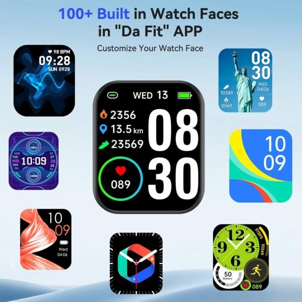 Smart Watch(Answer/Make Call), 1.85'' HD Smartwatch for Men Women, 2025 Fitness Tracker with 100+ Sport Modes, Heart/Sleep Monitor/Pedometer IP68 Waterproof Fitness Watch for Android iOS - Image 4