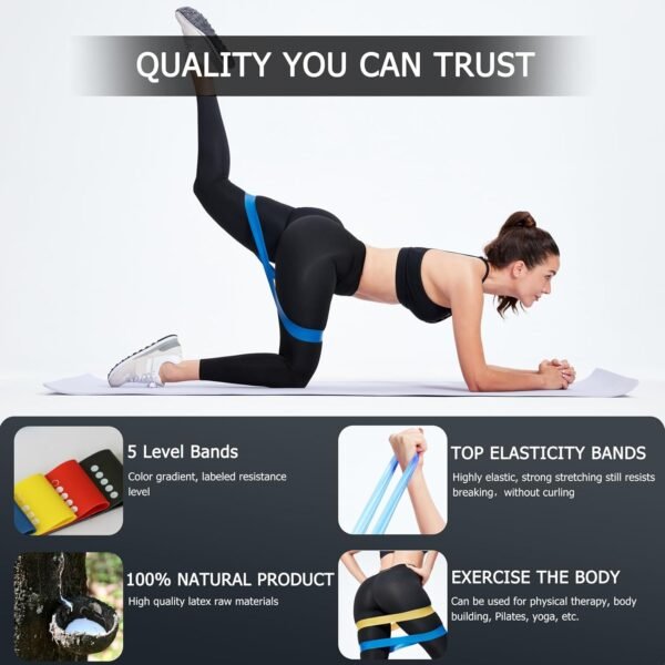 Professional 5 Pcs Long Resistance Bands and 5 Pcs Loop Bands. Latex-Free, Work Out Bands, Stretch Bands for Working Out Women or Men, Exercise Bands Set for Physical Therapy - Image 5