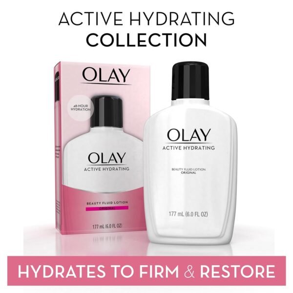 Olay Face Moisturizer, Active Hydrating Beauty Fluid Lotion, Original Facial Moisturizer, 4 Oz. (Pack of 2) - Image 3