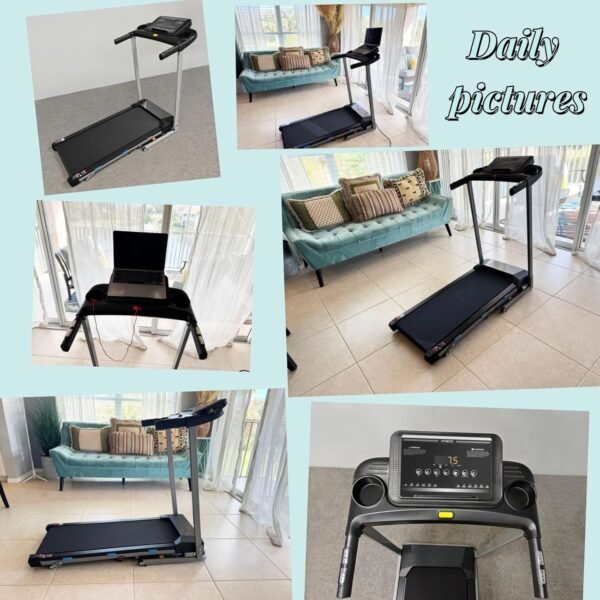 COZYINN Foldable Treadmill with Incline for Home Small - 350 lb Capacity, 3.0HP Quiet Folding Treadmill with Pulse Sensor and Bluetooth Speaker, App/Voice Control, 3 Level Incline, 7.6 MPH - Image 9