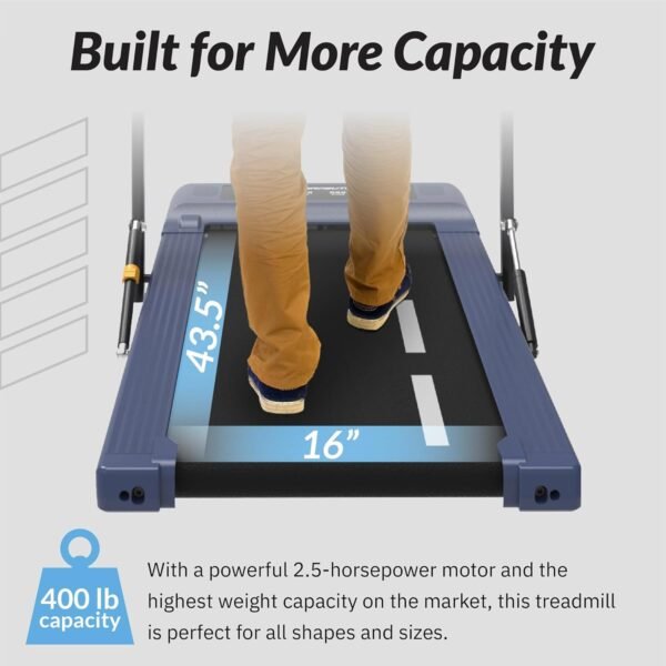 Exerpeutic 400 Lb. Capacity Heavy-Duty Walking/Jogging Exercise Treadmill - Home Gym Workout Equipment - Foldable Under Desk Design - Image 3