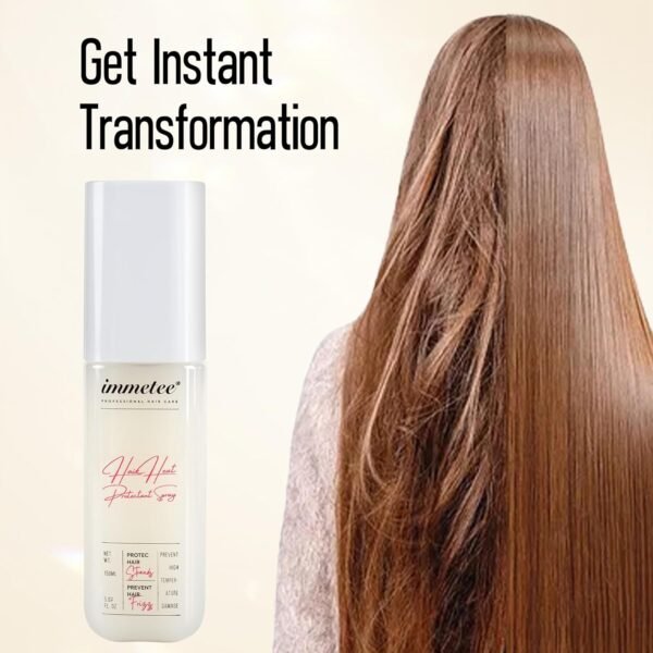 immetee Hair Heat Protectant Spray, Thermal Hair Protection From Heat, Styling Heat Protection Spray for Hair Hydrating and Frizz & Damage Control(150ml/5.07oz) - Image 4
