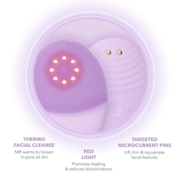 FOREO Luna 4 Plus Facial Cleansing Brush | Near Infrared Light Therapy + LED Red Light Therapy Deep Thermo Cleansing Facial | Anti Aging Microcurrent Facial Device | Normal Skin - Image 7