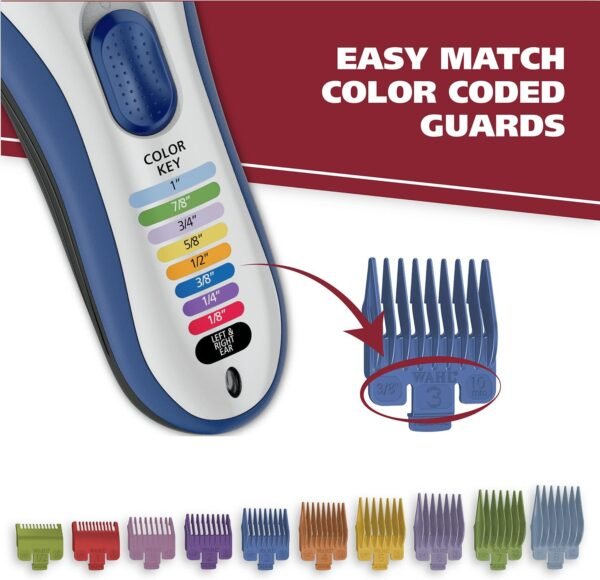 Wahl Color Pro Cordless Rechargeable Hair Clipper & Trimmer – Easy Color-Coded Guide Combs - for Men, Women, & Children – Model 9649P - Image 6