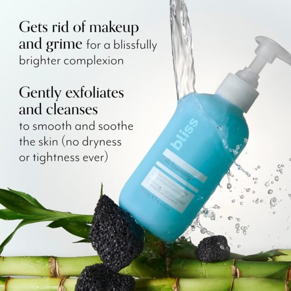 Bliss Fab Foaming 2-In-1 Cleanser and Exfoliator with Bamboo Buffers - 6.4 Fl Oz - Oil-Free Gel Face Wash - Makeup Remover - Vegan & Cruelty Free - Image 4