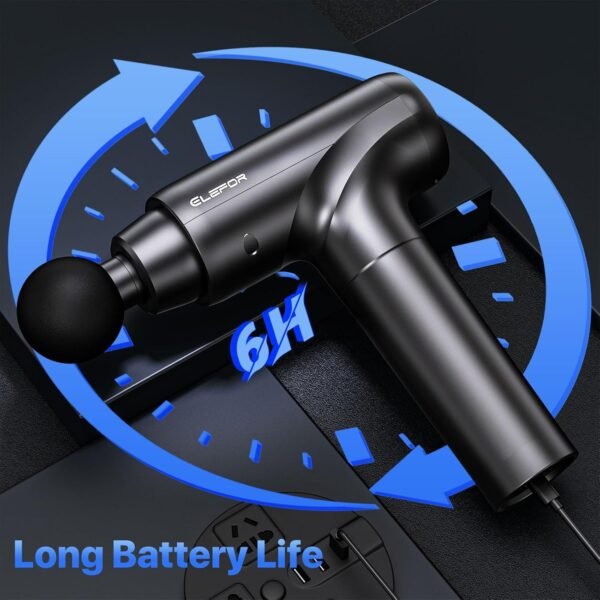 Massage Gun Deep Tissue,Percussion Massager Gun for Athletes Muscle Massage Gun for Pain Relief with 10 Massage Heads & 20 Speeds (Matte Black) - Image 10