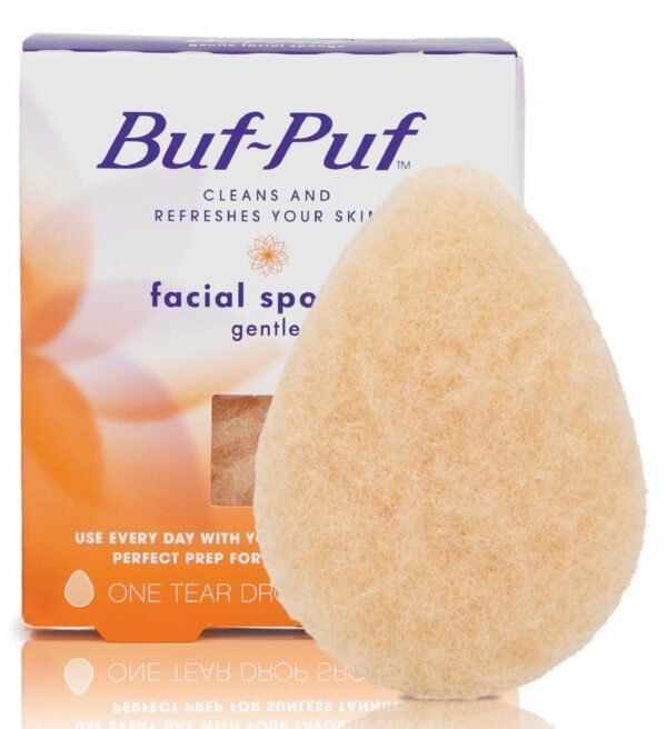 Buf-Puf Gentle Facial Sponge, Dermatologist Developed, Removes Deep Down Dirt & Makeup That Causes Breakouts and Blackheads, Reusable, Exfoliating, 1 Count - Image 2