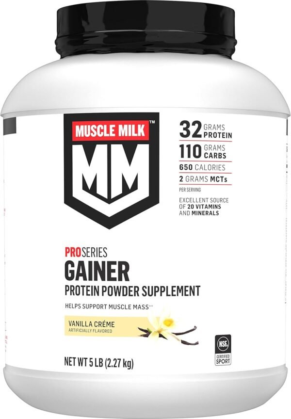 Muscle Milk Gainer Protein Powder, Vanilla Creme, 32g Protein, 5 Pound - Image 2