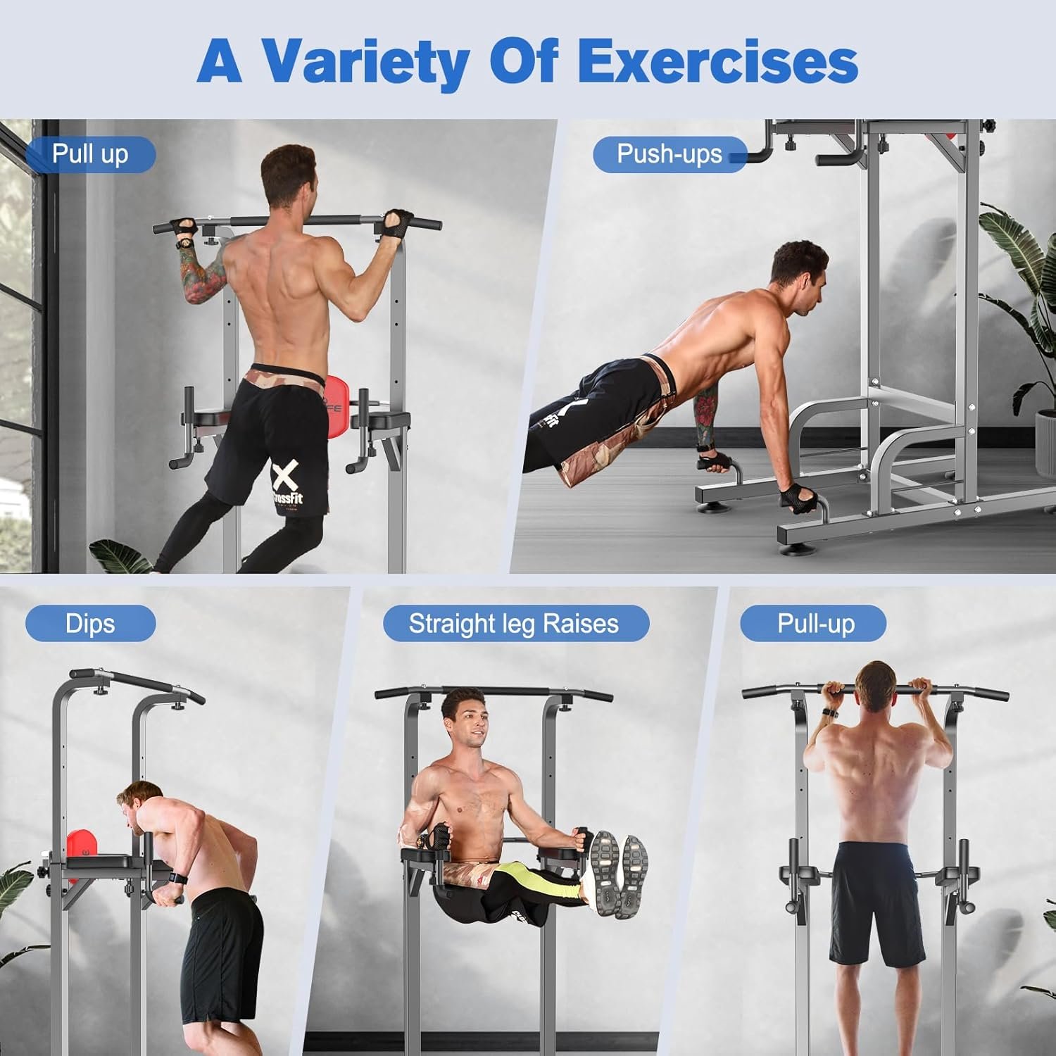 RELIFE REBUILD YOUR LIFE Power Tower Pull Up Bar Station Workout Dip Station for Home Gym Strength Training Fitness Equipment - Image 4