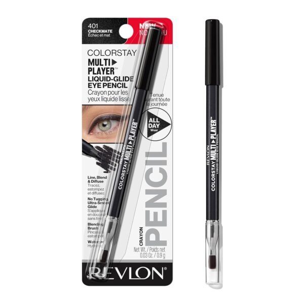 REVLON ColorStay Multiplayer Liquid-Glide Eye Pencil, Multi-Use Makeup With Blending Brush, Blends Then Sets, Creamy Texture, Waterproof, Smudge-proof, Longwearing, 401 Checkmate, 0.03 Oz - Image 15