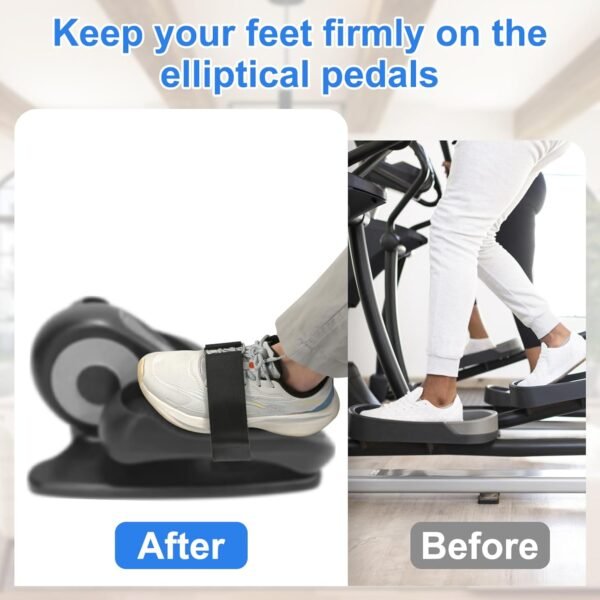 Elliptical Machine Pedal Straps, Universal Adjustable Leg Exerciser Pedal Straps for Rowing Machine Leg Training Peddler Seniors Fitness Sports Accessories Home Office Supplies - Image 3