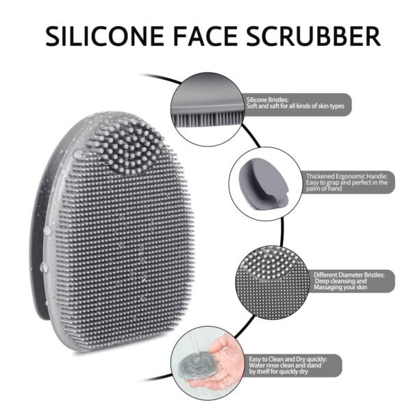Silicone Face Scrubber,2 Pack Face Scrubber for Women Men, Manual Face Exfoliator Brushes Scrubber,Facial Cleansing Brush for Exfoliating Blackhead Removing Acne Pore Cleansing Massaging - Image 9