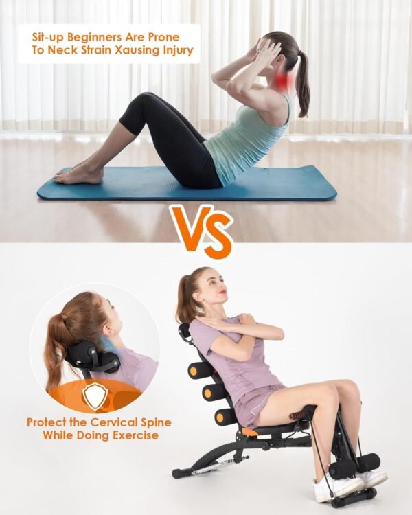 Dskeuzeew Ab Workout Bench for Home Gym, Multi-Functional Adjustable Ab Crunch Machine for Total Body Workout, Ab Exercise Equipment for Abs, Ab Trainer for Core, Leg, Thighs, Buttocks, Sit-up - Image 5
