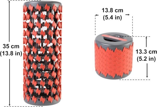 Collapsible Foam Roller for Exercise and Recovery (13 Inches), Easily Portable at 5.5 inches (Red) - Image 3