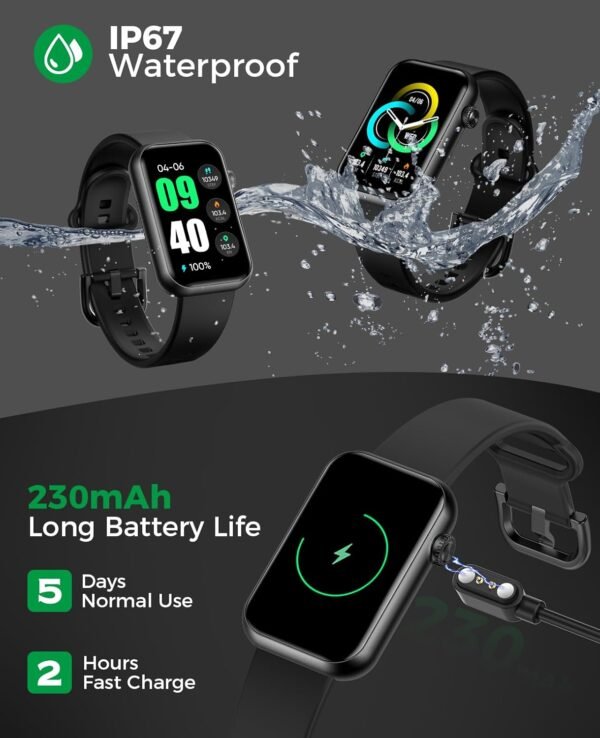 Smart Watch Fitness Tracker (Answer/Make Calls), 24/7 Heart Rate Spo2 Blood Pressure Monitor Sleep Tracker, 114 Sports Modes Calorie Step Tracker Pedometer, Waterproof Activity Tracker for Women Men - Image 6