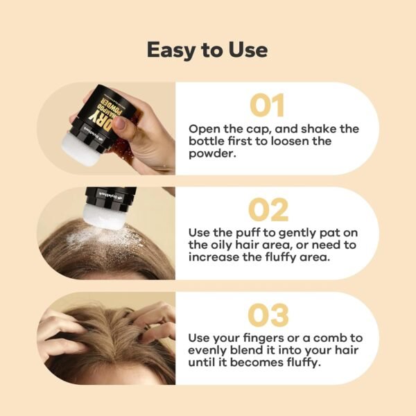 Volumizing Hair Powder - Mattifying Dry Shampoo for Root Fuller Look, Travel Size for Women & Men (0.29 oz) - Image 6