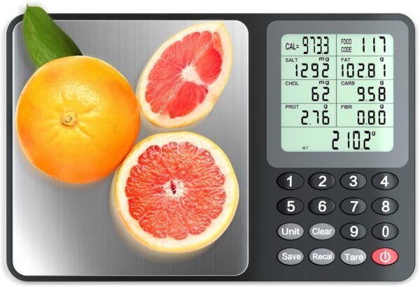 Fuzion Nutrition Food Scale, Digital Food Scale for Weight Loss, Calculating Food Facts, Macro, Calorie, Meal Prep, Portion Control, Stainless Steel - Image 2