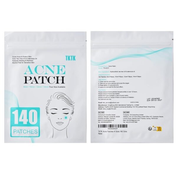 Acne Patch Pimple Patch, 4 Sizes 140 Patches Acne Absorbing Cover Patch, Hydrocolloid Invisible Acne Patches For Face Zit Patch Acne Dots Tea Tree, Calendula Oil - Image 8