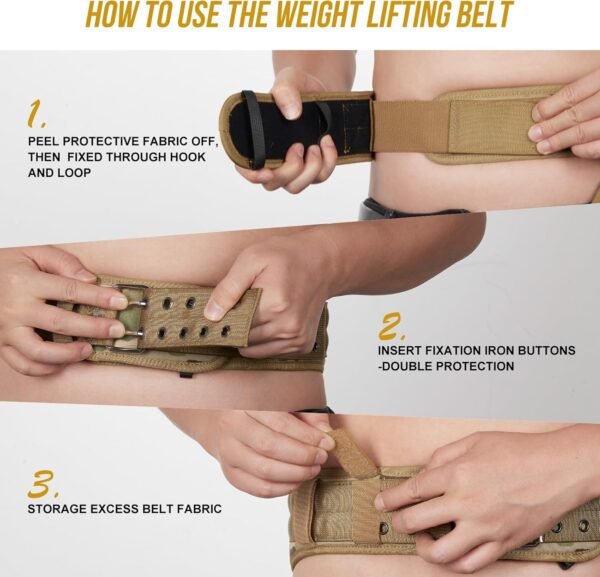VISMIX Nylon Weight Lifting Belt for Back Support, Gym Belt for Training, Strength Training, Powerlifting, Squat & Deadlift-Adjustable Weightlifting Belt - Image 6