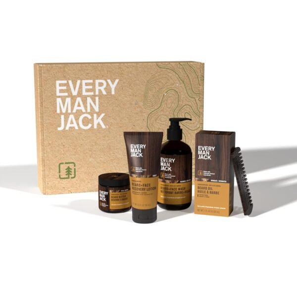 Every Man Jack Mens Sandalwood Grooming Set - Five Full-Sized Essentials: Wash, Lotion, Hydrating Oil, Butter, and Comb - Image 11