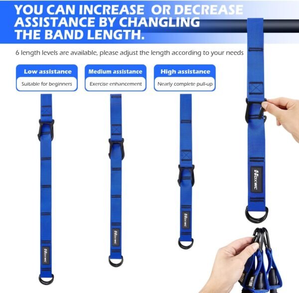 Pull Up Assistance Bands, Adjustable Heavy Duty Resistance Band for Pull Up, 3 Pull Up Bands, Comfortable Fabric Feet/Knee Rest, Assistance Bands for Pull-Up, Home Fitness, Body Stretching, Chin Up - Image 5