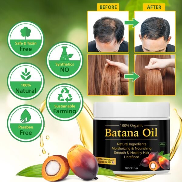 100% Natural Batana Oil for Hair Growth, Dr. Sebi Hair Oil from Honduras, Prevent Hair Loss, Eliminates Split Ends for Men & Women - Image 4