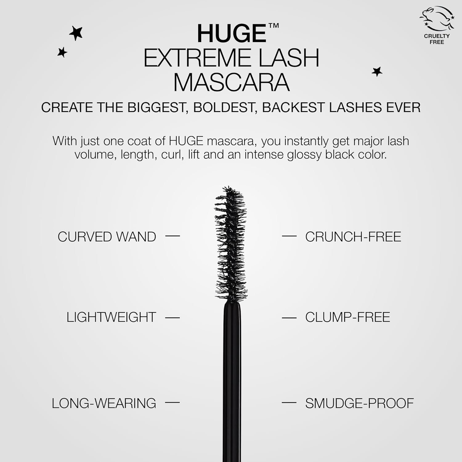 stila HUGE Extreme Lash Mascara, Intense Black | Volume, Full Length, Curl, Lift, No Clump, Crunch or Smudge | Lightweight, Long-Lasting Buildable Eye Makeup Formula | 0.44 Fl. Oz. - Image 4