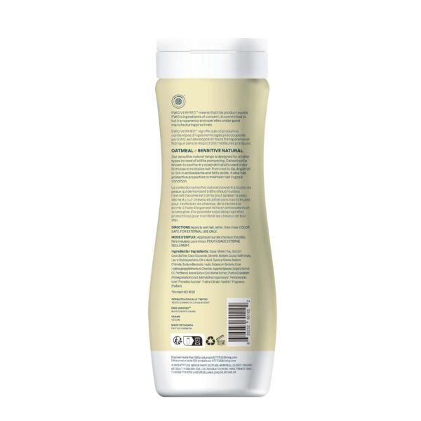ATTITUDE Hair Shampoo for Sensitive Dry Scalp, EWG Verified, Soothing Oat, Protects Color, Naturally Derived Ingredients, Vegan and Plant-Based, Color Care, Argan Oil, 16 Fl Oz - Image 8