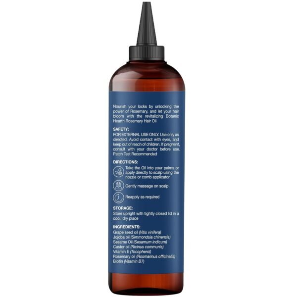 Botanic Hearth 100% Pure Rosemary Oil For Hair Growth (6.7 fl oz) Infused With Biotin, Jojoba & castor Oil | Hair strengthening Treatment | Nourishing & Volumizing | Non GMO Verified - Image 8