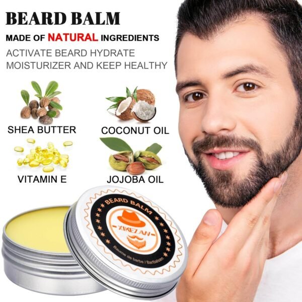 Upgraded Beard Grooming Kit w/Beard Conditioner,Beard Oil,Beard Balm,Beard Brush,Beard Wash,Beard Comb,Beard Scissor,Bag,E-Book,Birthday Gifts Valentines Day Gifts for Men Him Dad Husband Boyfriend - Image 7