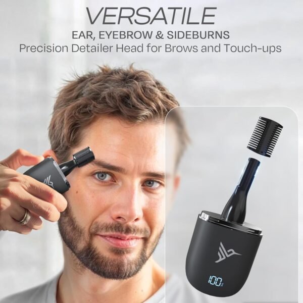 HUMMINGBIRD MK12 Ear & Nose Hair Trimmer for Men – Compact Precision Detailer for Nose, Ears, Eyebrows & Sideburns, Portable, Waterproof, USB C Rechargeable, LED Display - Image 4