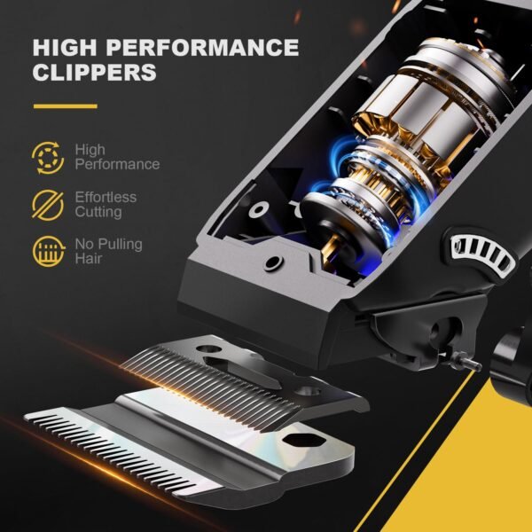 SUPRENT Hair Clippers for Men Professional, USB-C Rechargeable Cordless Clippers for Hair Cutting, Mens Hair Clippers and Trimmer Kit for Barber with LED Display for Barbers & Home Use - Image 4
