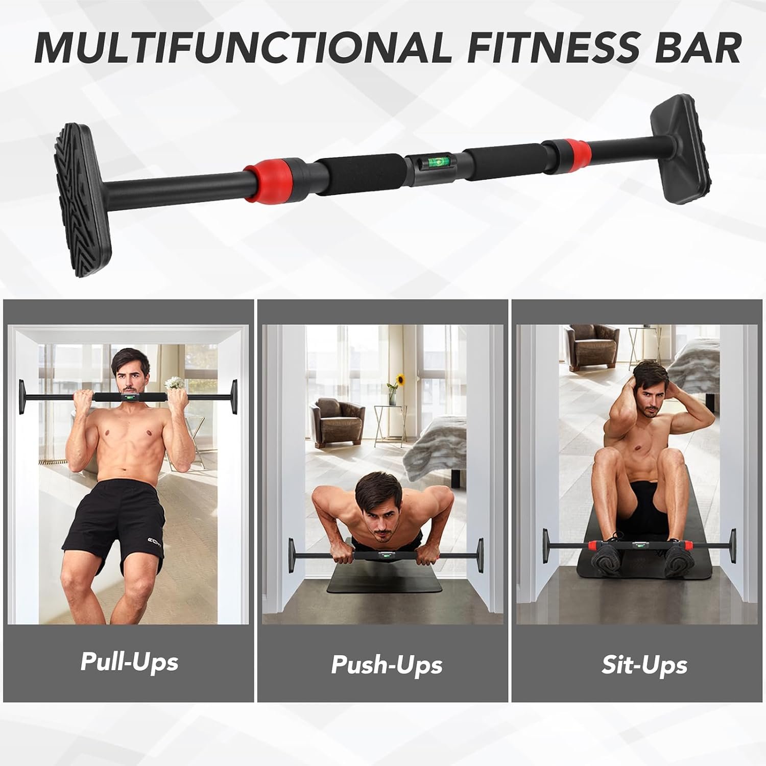 Pull Up Bar for Doorway -Pull Up Bar for Strength Training Chin up Bar without Screws - Pull-Up Bar for Upper Body Workout - Portable Pullup Bars with All Accessories - Image 7