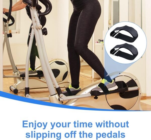 Elliptical Machine Pedal Straps, Universal Adjustable Leg Exerciser Pedal Straps for Rowing Machine Leg Training Peddler Seniors Fitness Sports Accessories Home Office Supplies - Image 5