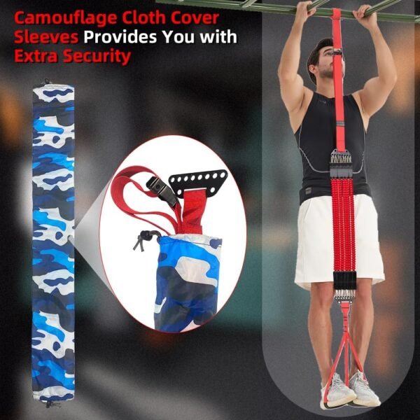 Pro Pull Up Assistance Bands,Heavy Duty Pull Up Bar with 6 Anti-Snap Resistance Bands,Adjustable Elastic Pull Up Assist Band with Fabric Feet/Knee Rest for Pull Ups System Home Gym Strength Training - Image 5