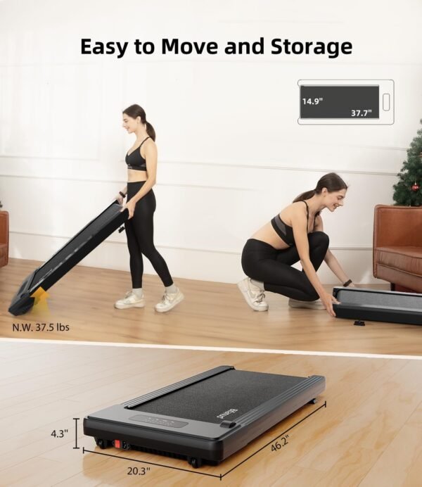 Walking Pad - Under Desk Treadmill, Treadmills for Home/Office, Portable Treadmill, Walking Pad Treadmill Under Desk with Remote Control LED Display- Ideal for Fitness Enthusiasts - Image 7