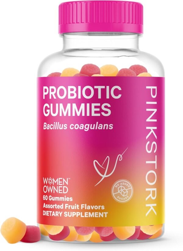 Pink Stork Probiotic Gummies for Prenatal & Postnatal Women - Probiotics for Digestion, Morning Sickness, pH Balance, Gut Health, Immune Support - 60 Sugar-Free Probiotics - 5 Billion CFUs - Image 2