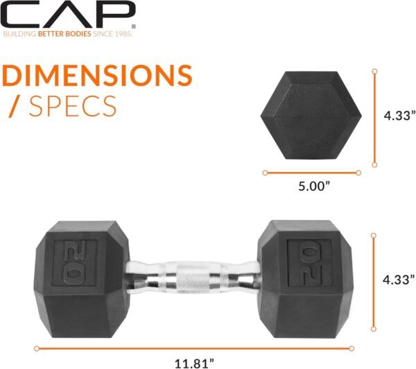CAP Barbell Coated Dumbbell Weight | Multiple Options Pairs & Sets - Image 7